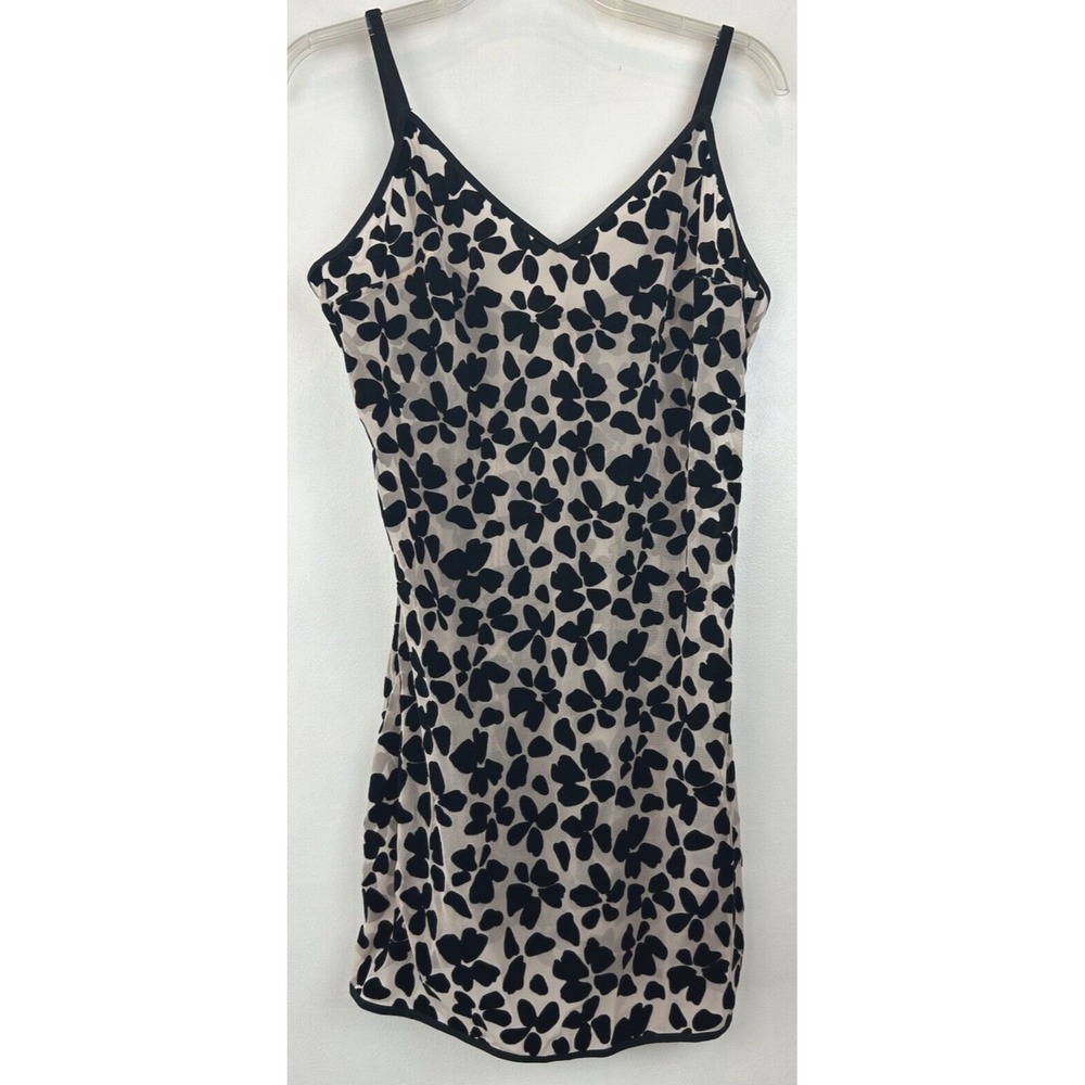 Victorias Secret Velvet Floral Teddy Womens Large Sheer Beige Black Chemise Sexy